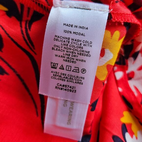 New LOFT Duster Wrap Kimono Red Floral Lightweight Summer Layering M/L Boho - Picture 11 of 11